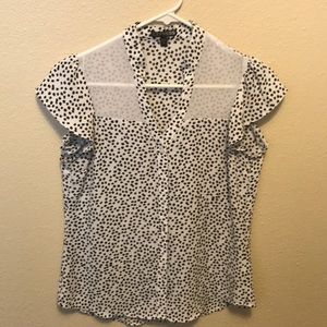 Express black and white button up blouse.